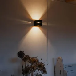 QAZQA Schlafzimmerlampen|Küchenlampen*Moderne Wandleuchte schwarz mit Gold 9,7 cm – Transfer Groove