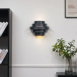 QAZQA Led-Wandleuchten|Wandleuchten*Moderne Wandleuchte schwarz inkl. LED 3-Stufen-Dimmbar - Lines