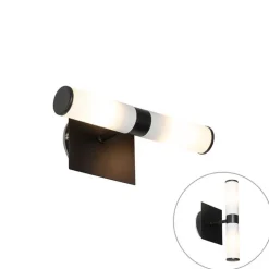QAZQA Badezimmerlampen|Wandleuchten*Moderne Wandleuchte schwarz IP44 2-flammig - Bath