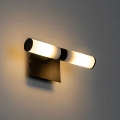 QAZQA Badezimmerlampen|Wandleuchten*Moderne Wandleuchte schwarz IP44 2-flammig - Bath
