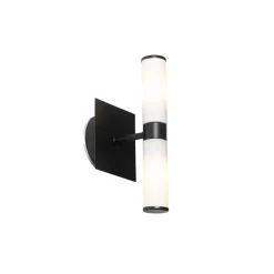 QAZQA Badezimmerlampen|Wandleuchten*Moderne Wandleuchte schwarz IP44 2-flammig - Bath