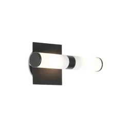 QAZQA Badezimmerlampen|Wandleuchten*Moderne Wandleuchte schwarz IP44 2-flammig - Bath