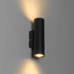 QAZQA Schlafzimmerlampen|Küchenlampen*Moderne Wandleuchte schwarz 2-flammig - Jeana
