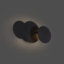 QAZQA Led-Wandleuchten|Wandleuchten*Moderne Wandleuchte Schwarz inkl. LED 3-Stufen Dimmbar 3-Lichter - Sunrise