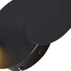 QAZQA Led-Wandleuchten|Wandleuchten*Moderne Wandleuchte Schwarz inkl. LED 3-Stufen Dimmbar 3-Lichter - Sunrise