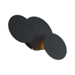 QAZQA Led-Wandleuchten|Wandleuchten*Moderne Wandleuchte Schwarz inkl. LED 3-Stufen Dimmbar 3-Lichter - Sunrise