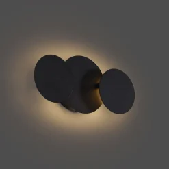 QAZQA Led-Wandleuchten|Wandleuchten*Moderne Wandleuchte Schwarz inkl. LED 3-Stufen Dimmbar 3-Lichter - Sunrise