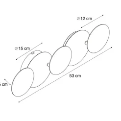 QAZQA Led-Wandleuchten|Wandleuchten*Moderne Wandleuchte Schwarz inkl. LED 3-Stufen-Dimmbar 5-Lichter - Sunrise