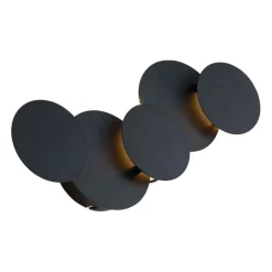 QAZQA Led-Wandleuchten|Wandleuchten*Moderne Wandleuchte Schwarz inkl. LED 3-Stufen-Dimmbar 5-Lichter - Sunrise