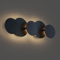 QAZQA Led-Wandleuchten|Wandleuchten*Moderne Wandleuchte Schwarz inkl. LED 3-Stufen-Dimmbar 5-Lichter - Sunrise