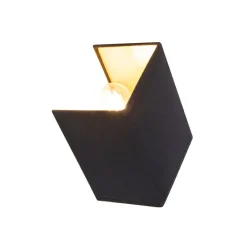 QAZQA Wandleuchten|Wohnzimmerlampen*Moderne Wandleuchte schwarz und gold mit Stoffschirm - Vete