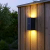 QAZQA Gartenbeleuchtung|Außenleuchten Mit Sensor*Moderne Wandleuchte schwarz IP44 mit Bewegungsmelder - Baleno II