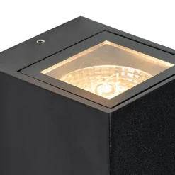 QAZQA Gartenbeleuchtung|Außenleuchten Mit Sensor*Moderne Wandleuchte schwarz IP44 mit Bewegungsmelder - Baleno II