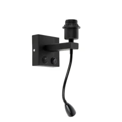 QAZQA Wandleuchten|Wohnzimmerlampen*Moderne Wandleuchte schwarz mit Flexarm - Brescia Combi