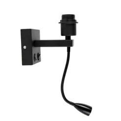 QAZQA Wandleuchten|Wohnzimmerlampen*Moderne Wandleuchte schwarz mit Flexarm - Brescia Combi