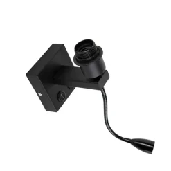 QAZQA Wandleuchten|Wohnzimmerlampen*Moderne Wandleuchte schwarz mit Flexarm - Brescia Combi