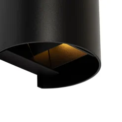 QAZQA Wandleuchten*Moderne Wandleuchte Schwarz mit rundem Lichteffekt - Edwin