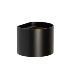 QAZQA Wandleuchten*Moderne Wandleuchte Schwarz mit rundem Lichteffekt - Edwin