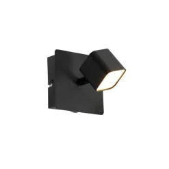 QAZQA Led-Strahler|Led-Wandleuchten*Moderne Wandleuchte schwarz inkl. LED mit Schalter - Nola