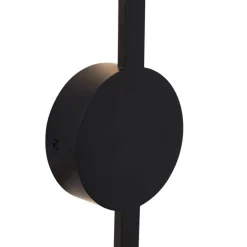 QAZQA Schlafzimmerlampen|Küchenlampen*Moderne Wandleuchte Schwarz 60cm inkl. LED - Clockwise