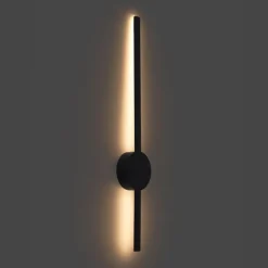 QAZQA Schlafzimmerlampen|Küchenlampen*Moderne Wandleuchte Schwarz 60cm inkl. LED - Clockwise