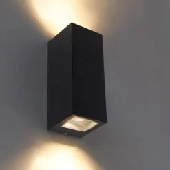 QAZQA Gartenbeleuchtung|Außenwandleuchten*Moderne Wandleuchte schwarz GU10 AR70 IP54 - Baleno II