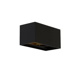 QAZQA Wandleuchten*Moderne Wandleuchte schwarz rechteckig 2-flammig - Edwin