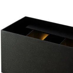 QAZQA Wandleuchten*Moderne Wandleuchte schwarz rechteckig 2-flammig - Edwin