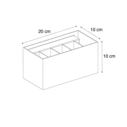 QAZQA Wandleuchten*Moderne Wandleuchte schwarz rechteckig 2-flammig - Edwin