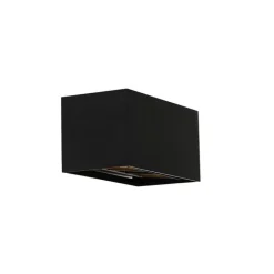 QAZQA Wandleuchten*Moderne Wandleuchte schwarz rechteckig 2-flammig - Edwin