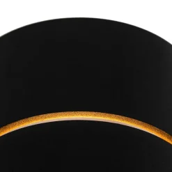 QAZQA Wandleuchten|Wohnzimmerlampen*Moderne Wandleuchte schwarz mit goldenem Innenleben – Ria