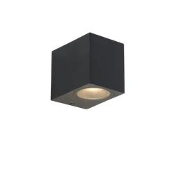 QAZQA Gartenbeleuchtung|Badezimmerlampen*Moderne Wandleuchte schwarz GU10 50mm IP44 - Baleno