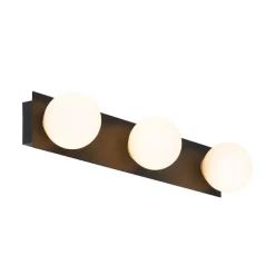 QAZQA Badezimmerlampen|Wandleuchten*Moderne Wandleuchte schwarz 48 cm IP44 3-flammig - Cederic