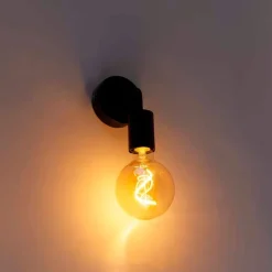 QAZQA Wandleuchten|Wohnzimmerlampen*Moderne Wandleuchte schwarz 15,5 cm - Facile