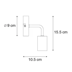 QAZQA Wandleuchten|Wohnzimmerlampen*Moderne Wandleuchte schwarz 15,5 cm - Facile