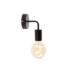 QAZQA Wandleuchten|Wohnzimmerlampen*Moderne Wandleuchte schwarz 15,5 cm - Facile