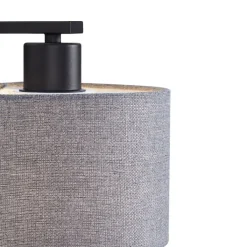 QAZQA Wandleuchten|Wohnzimmerlampen*Moderne Wandleuchte schwarz mit grauer Rund- und Leselampe – Apulien