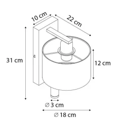 QAZQA Wandleuchten|Wohnzimmerlampen*Moderne Wandleuchte schwarz mit grauer Rund- und Leselampe – Apulien