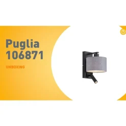 QAZQA Wandleuchten|Wohnzimmerlampen*Moderne Wandleuchte schwarz mit grauer Rund- und Leselampe – Apulien