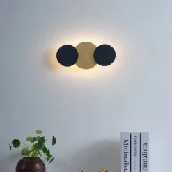 QAZQA Led-Wandleuchten|Wandleuchten*Moderne Wandleuchte Schwarz mit Gold inkl. LED 3-Stufen-Dimmbar 3-Lichter - Sunrise 3