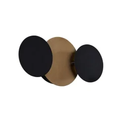 QAZQA Led-Wandleuchten|Wandleuchten*Moderne Wandleuchte Schwarz mit Gold inkl. LED 3-Stufen-Dimmbar 3-Lichter - Sunrise 3