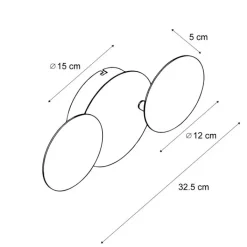 QAZQA Led-Wandleuchten|Wandleuchten*Moderne Wandleuchte Schwarz mit Gold inkl. LED 3-Stufen-Dimmbar 3-Lichter - Sunrise 3
