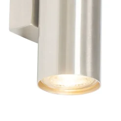 QAZQA Wandleuchten|Wohnzimmerlampen*Moderne Wandleuchte Stahl 2-flammig - Jeana