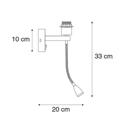 QAZQA Wandleuchten|Wohnzimmerlampen*Moderne Wandleuchte Stahl mit Flexarm - Brescia Combi