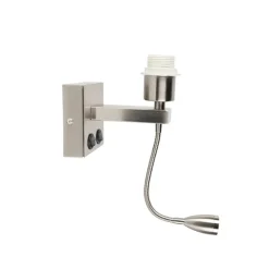 QAZQA Wandleuchten|Wohnzimmerlampen*Moderne Wandleuchte Stahl mit Flexarm - Brescia Combi