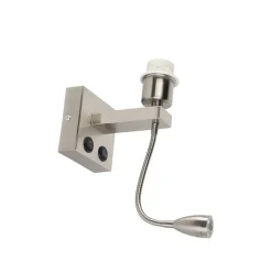 QAZQA Wandleuchten|Wohnzimmerlampen*Moderne Wandleuchte Stahl mit Flexarm - Brescia Combi