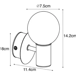 QAZQA Badezimmerlampen|Außenwandleuchten*Moderne Wandleuchte Stahl IP44 - Cederic Up