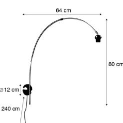 QAZQA Wandleuchten|Wohnzimmerlampen*Moderne Wandleuchte Stahl ohne Schirm - Arc