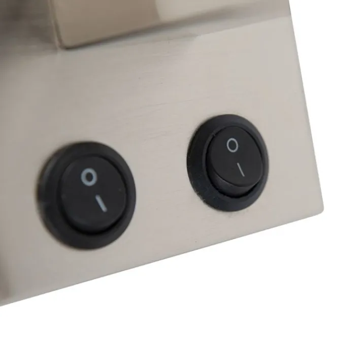 QAZQA Wandleuchten|Wohnzimmerlampen*Moderne Wandleuchte Stahl mit schwarzem Schirm - Brescia