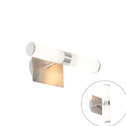 QAZQA Badezimmerlampen|Wandleuchten*Moderne Wandleuchte Stahl IP44 2-flammig - Bath